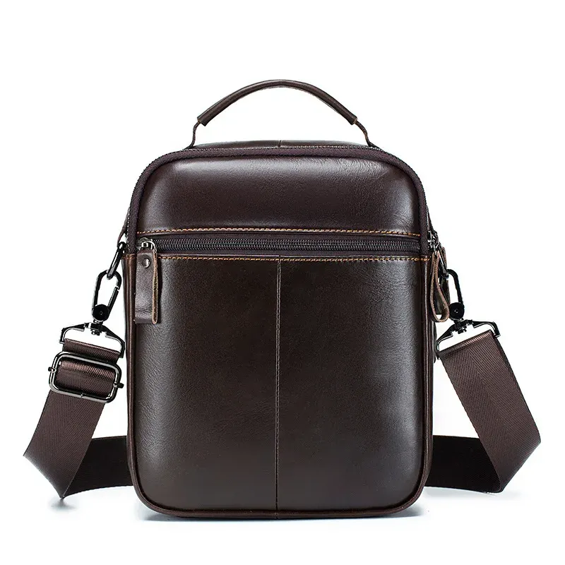 New Leisure Shoulder Bag for Men: Original Handbag with 100% Cowhide, Luxury Design, and Crossbody Messenger Style