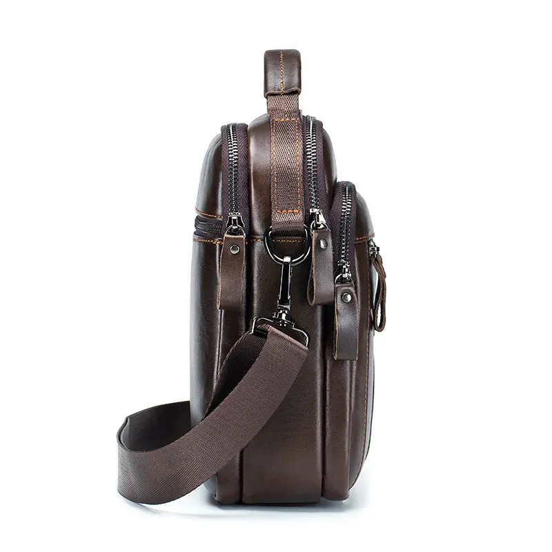 New Leisure Shoulder Bag for Men: Original Handbag with 100% Cowhide, Luxury Design, and Crossbody Messenger Style