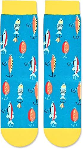 Novelty Fishing Socks for Men Women who Love to Fishing, Funny Gifts for Fishermen, Fishing Enthusiasts Gifts