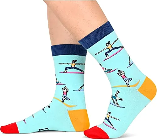 Novelty Yoga Socks, Funny Yoga Gifts for Yoga Lovers, Sports Socks, Gifts For Men Women, Unisex Yoga Themed Socks, Sports Lover Gift, Silly Socks, Fun Socks