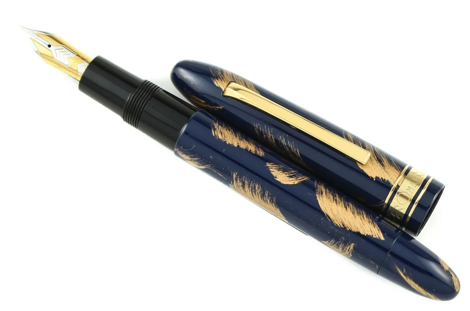 Omas Ogiva Blue and Gold Maki-e Fountain Pen