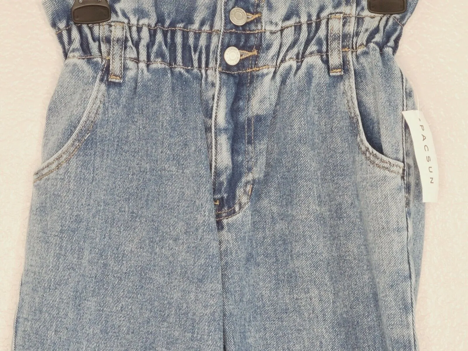 PacSun L.A. Women's Cinched Blue High-Rise Paperbag Mom Jeans Size 25