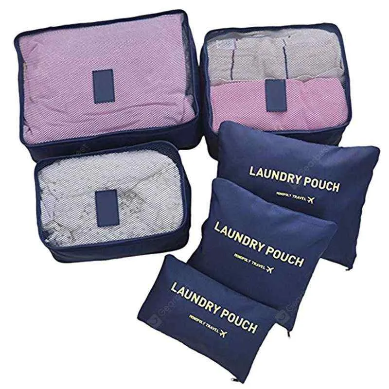 Pierre Cardin 6 Piece Travel Organiser/Packing Cubes