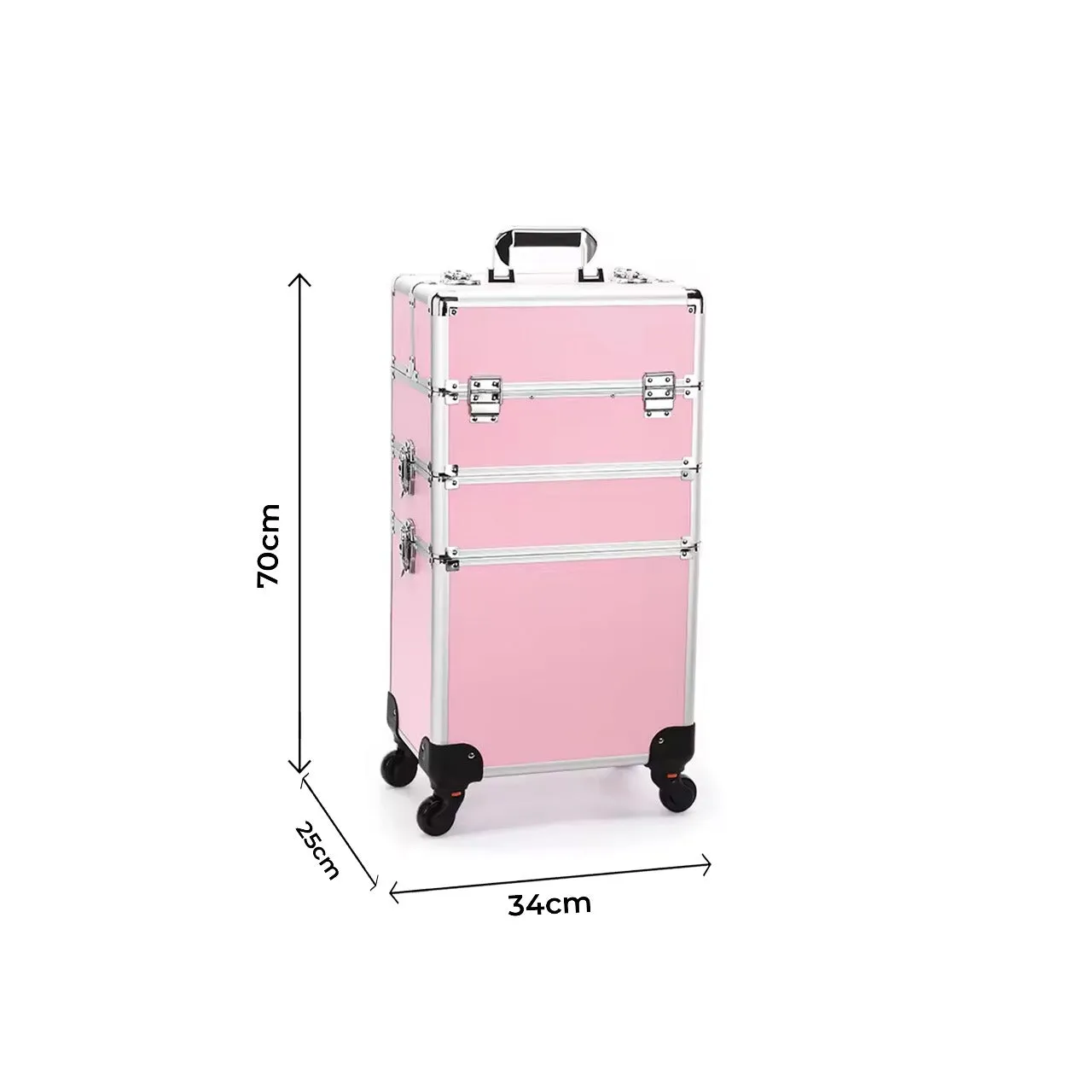 Pink Makeup Beauty Train Case Trolley 3 in 1 Adjustable