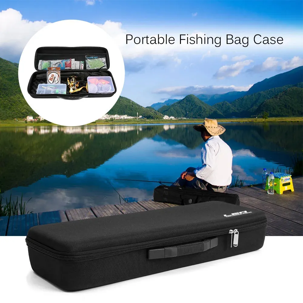 Portable Fishing Bag Case Shockproof Fishing Rod Reel Carry Bag Case Fishing Tackle Tool Storage Organizer Bag