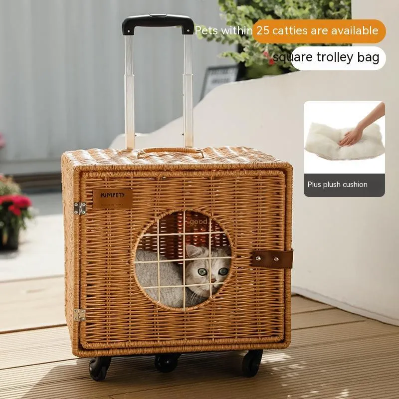 Portable PET Trolley Woven Luggage cat supplies