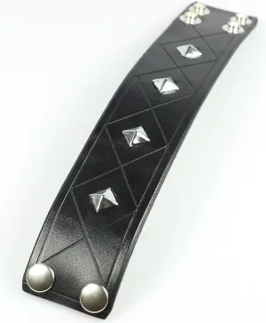 Quilted Pyramid Studded Wristband