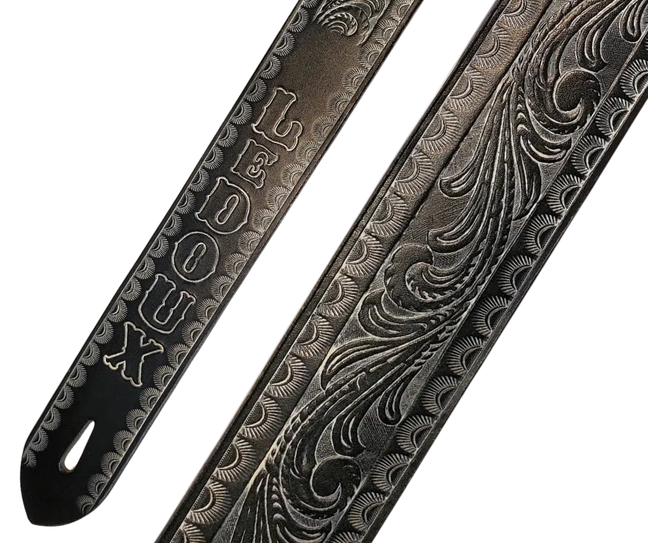 "8 Second Ride" Leather Guitar Strap