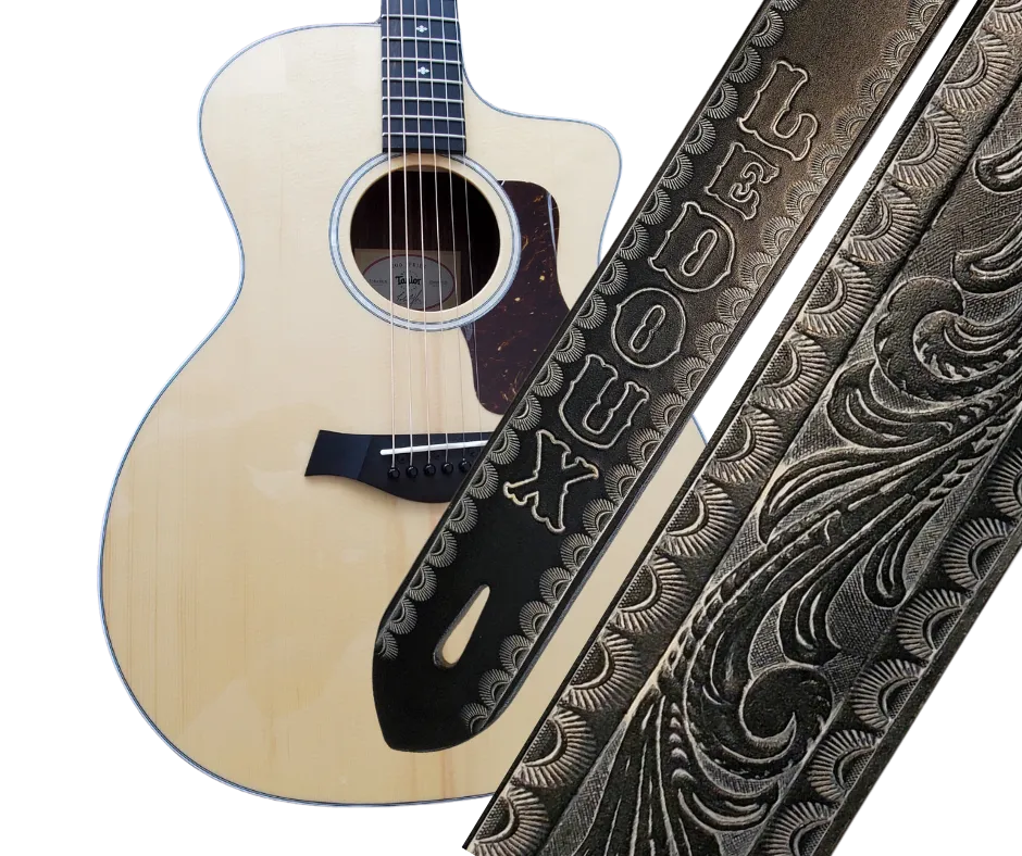 "8 Second Ride" Leather Guitar Strap