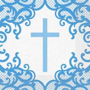 Radiant Cross - Blue Napkins