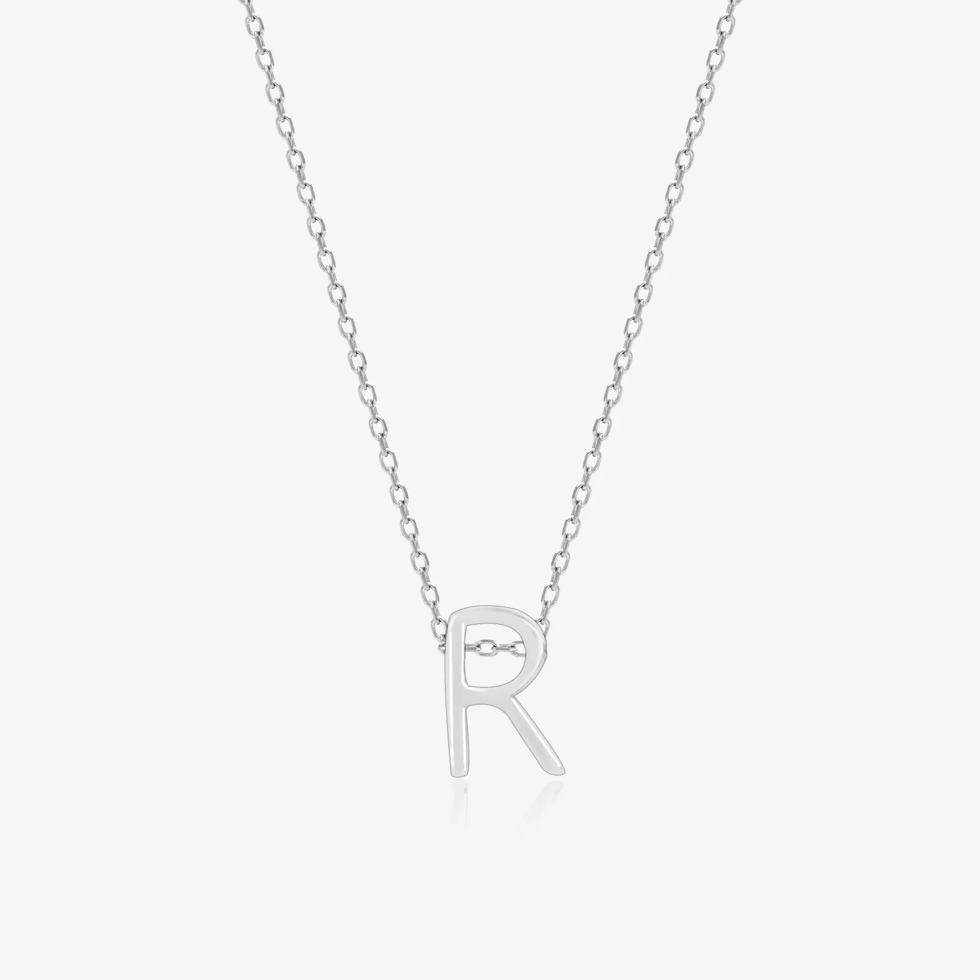 Radiant R Initial Necklace