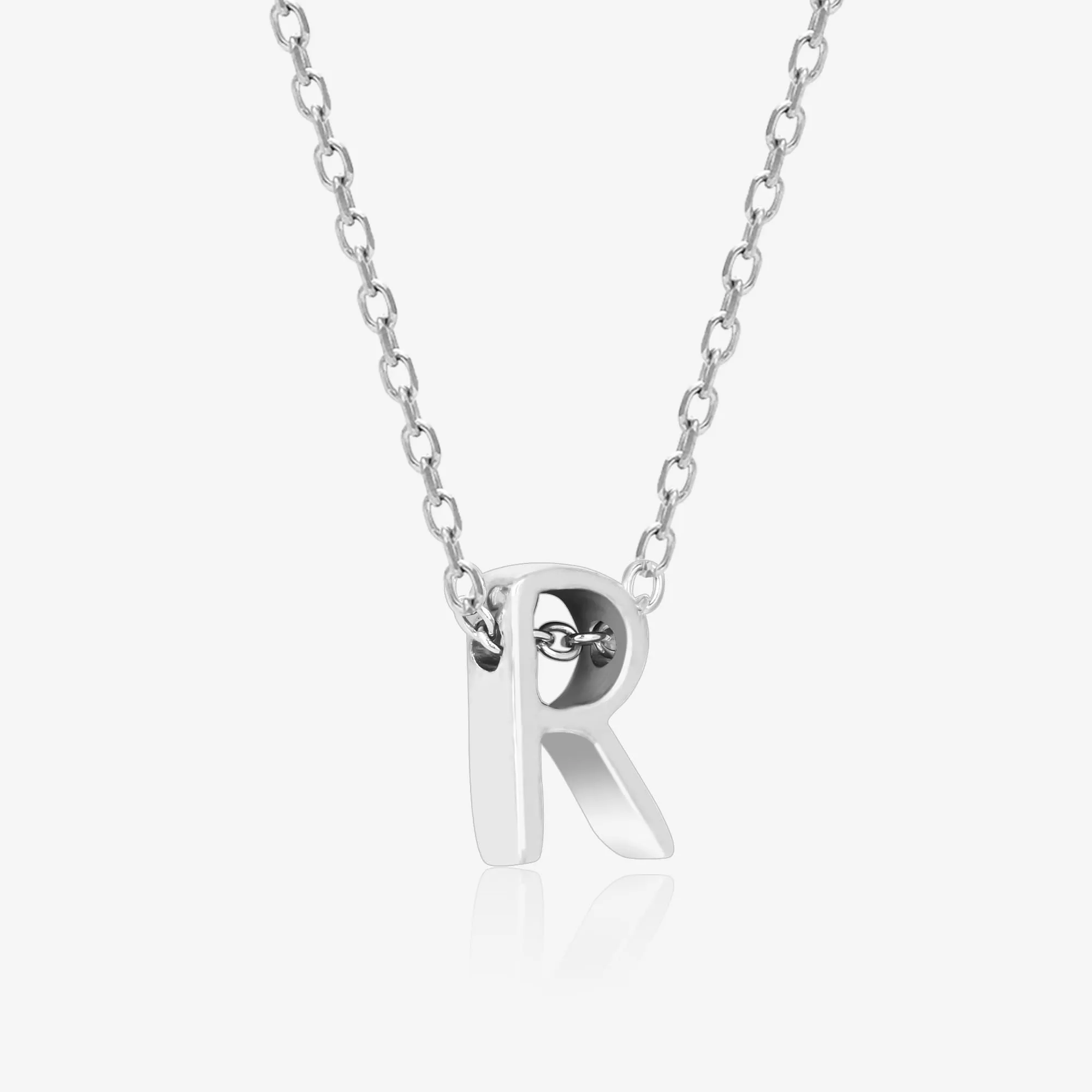 Radiant R Initial Necklace