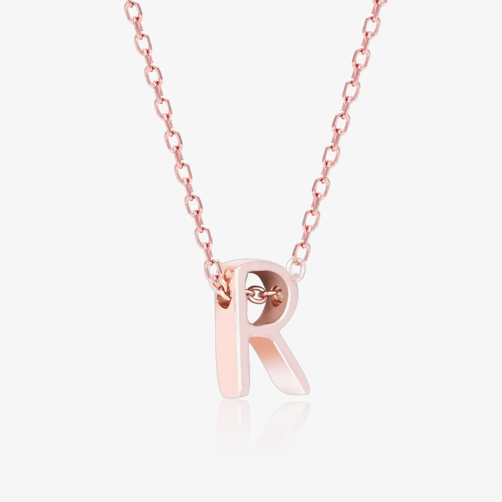 Radiant R Initial Necklace