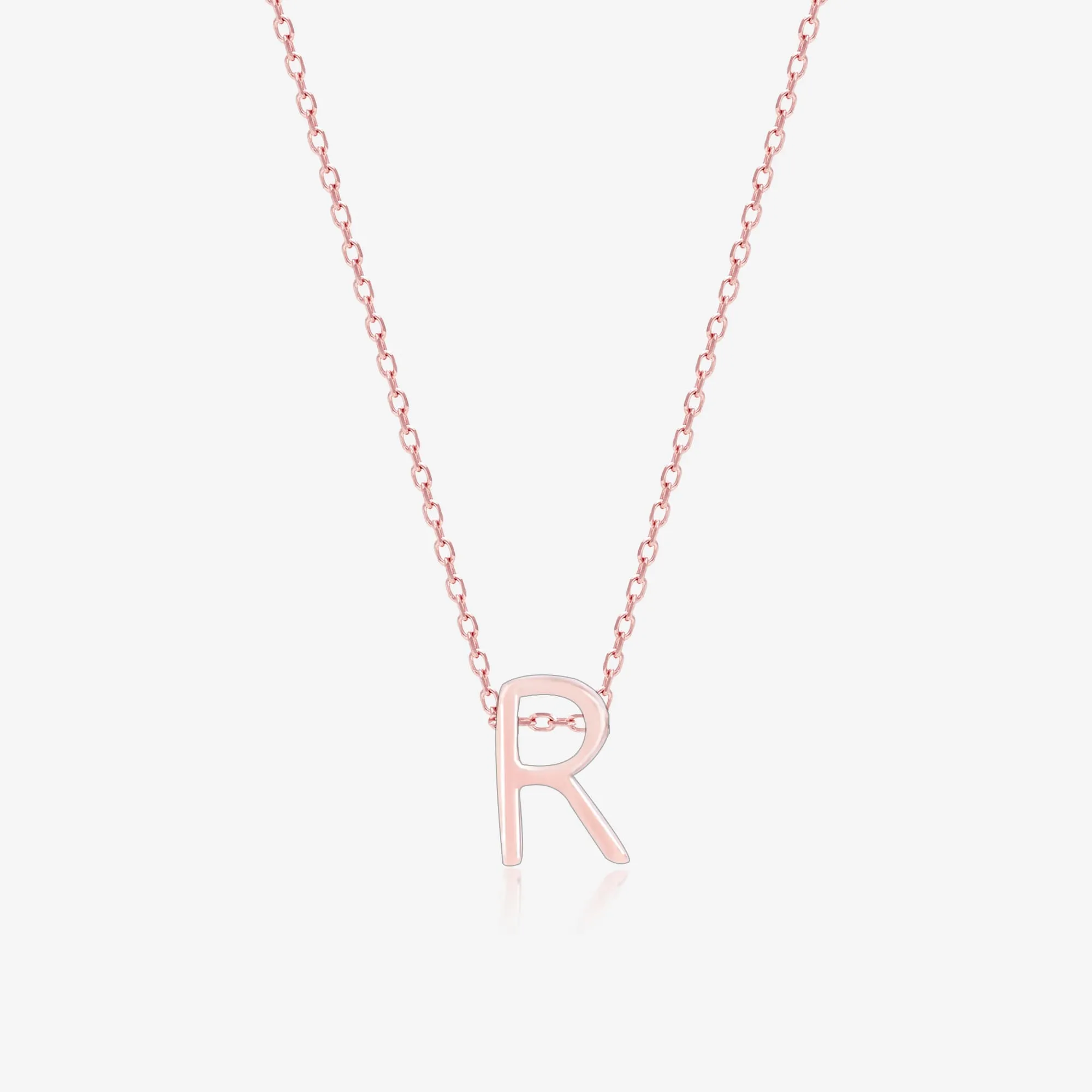 Radiant R Initial Necklace