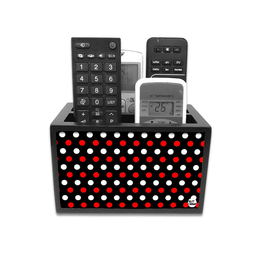 Remote Control Stand Holder Organizer For TV / AC Remotes -  Small Ploka Dots