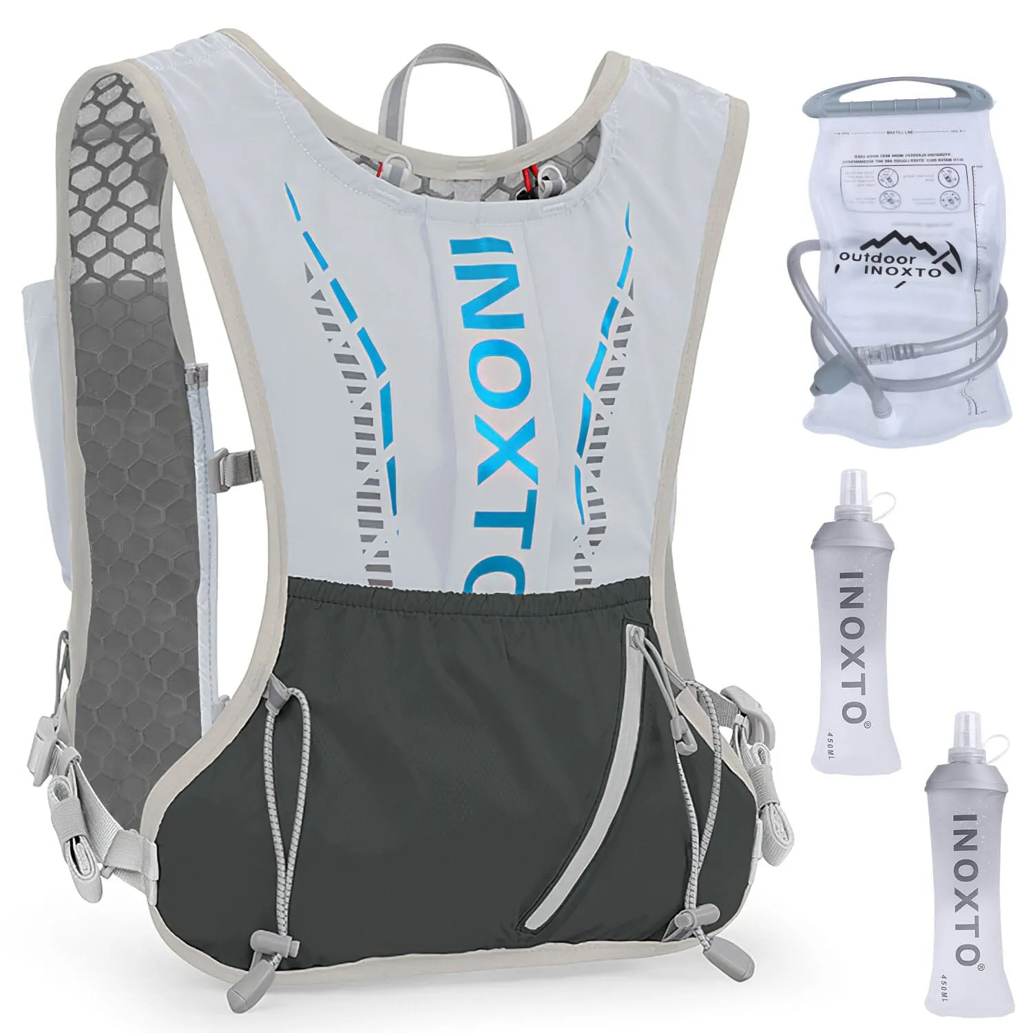 Sport Hydration Vest Running Backpack with 15oz, 50oz Water Bladder