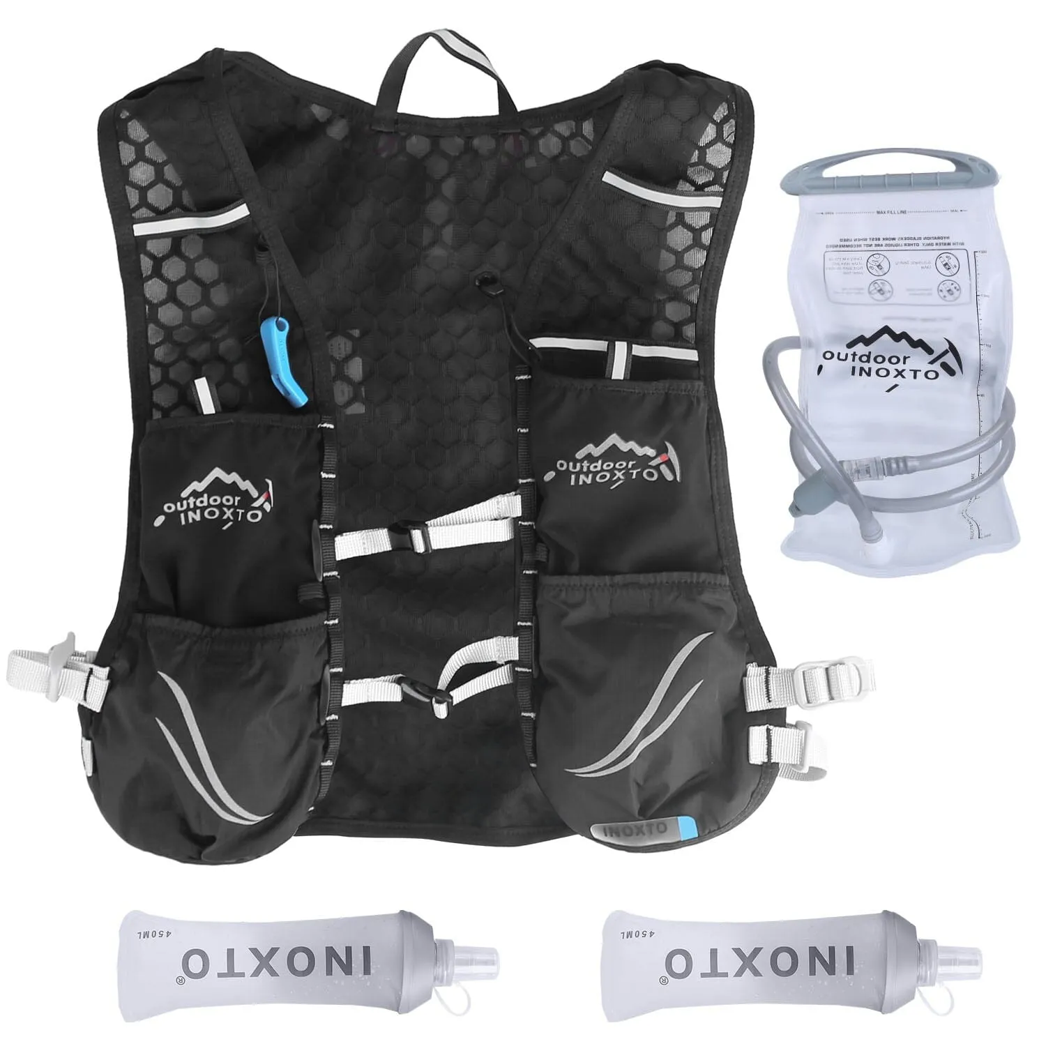 Sport Hydration Vest Running Backpack with 15oz, 50oz Water Bladder