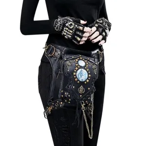 Steampunk Leather Waist Leg Bag