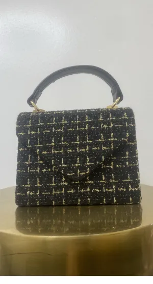 Tweed Top Handle Clutch