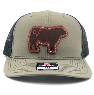 Unisex Custom Bull Leather Patch Richardson 112 Trucker Hat