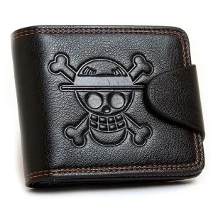 Vintage PU Leather Wallet for Men and Women / Skull Unisex Pattern Purse