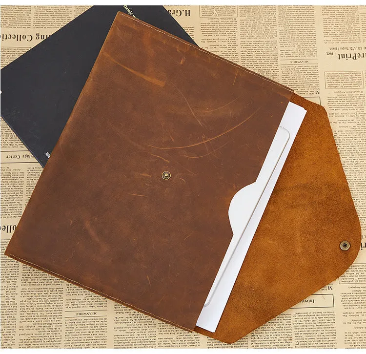 Vintage Thin 12" Leather Business Portfolio 2058