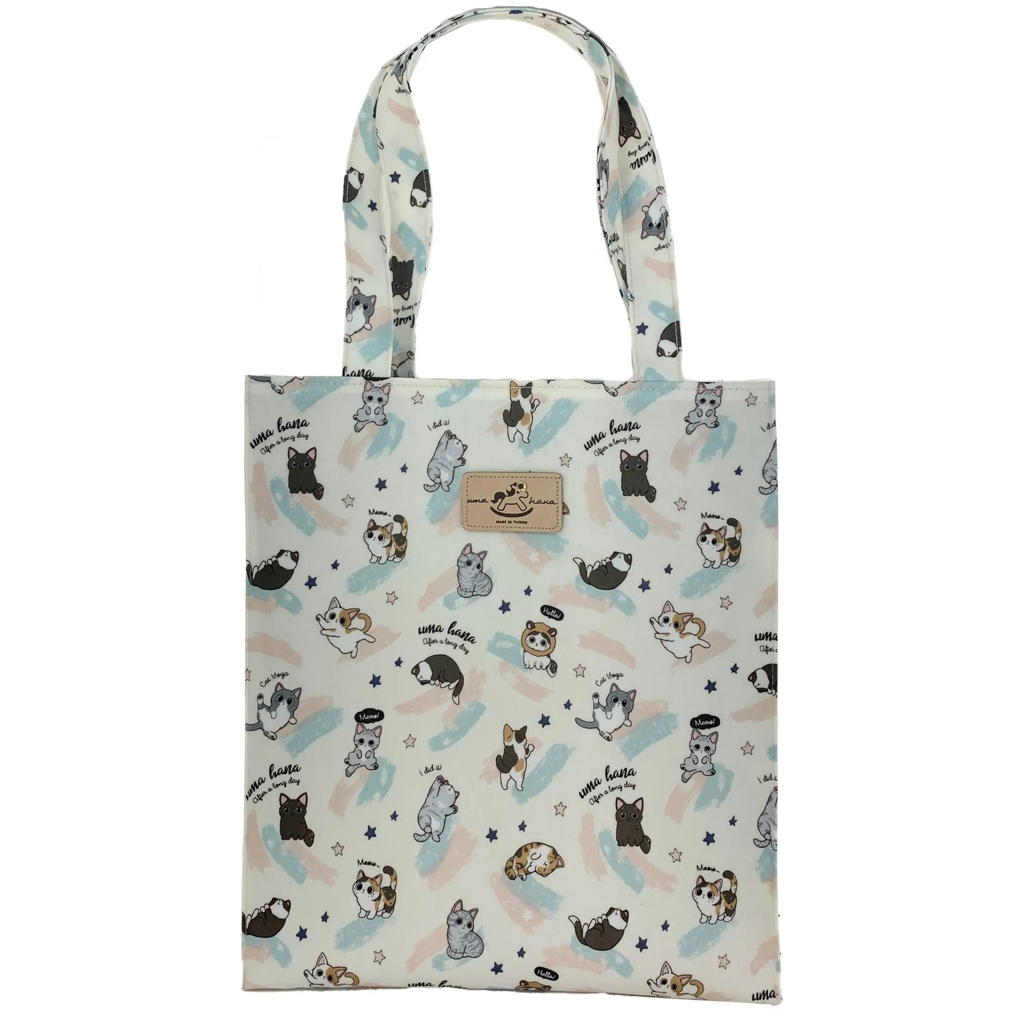 White Cat Yoga Large Tote