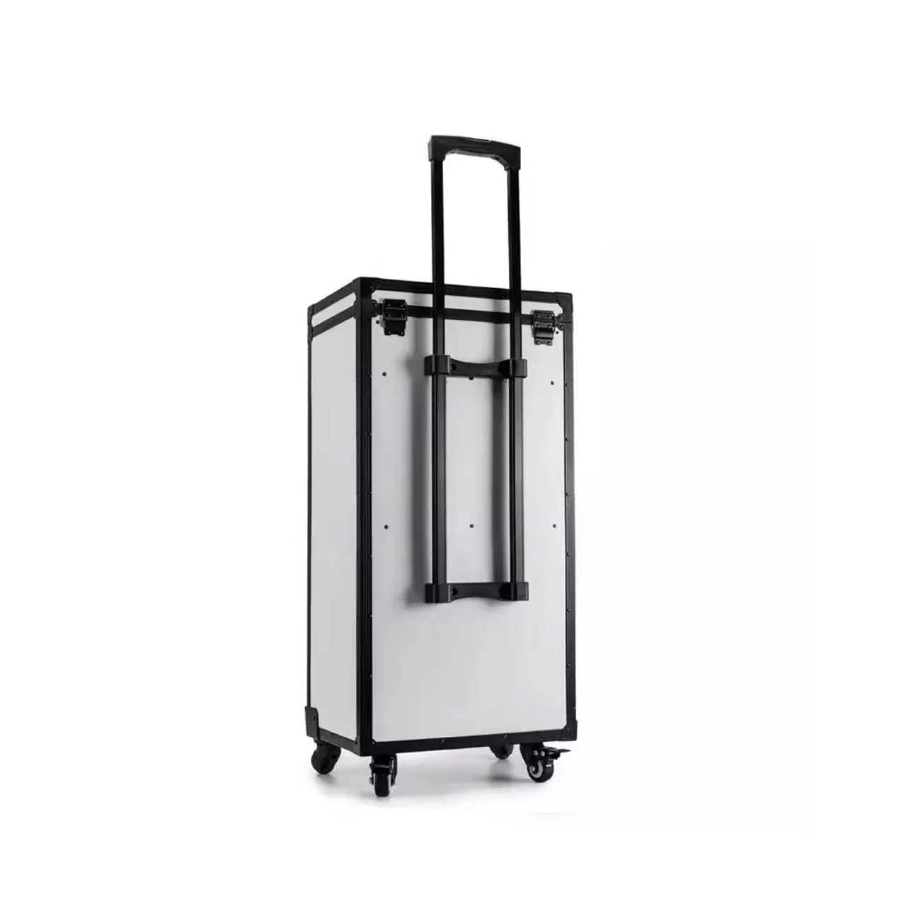 White Professional Makeup Beauty Trolley Case with Wheels with Large Capacity