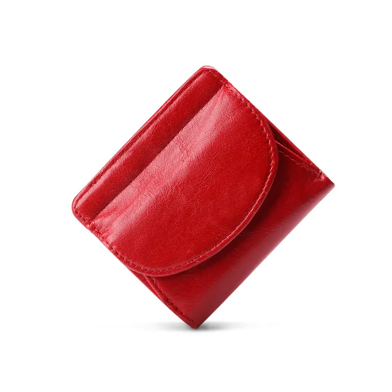 Women Vintage RFID Fodable Small Leather Purses K061