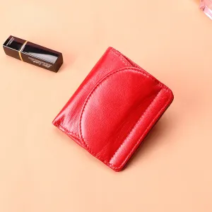 Women Vintage RFID Fodable Small Leather Purses K061