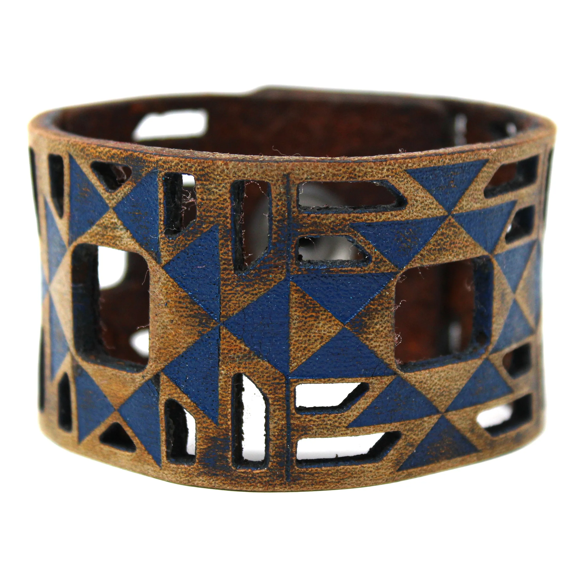 Women's Leather Cuff - Geo Tribal