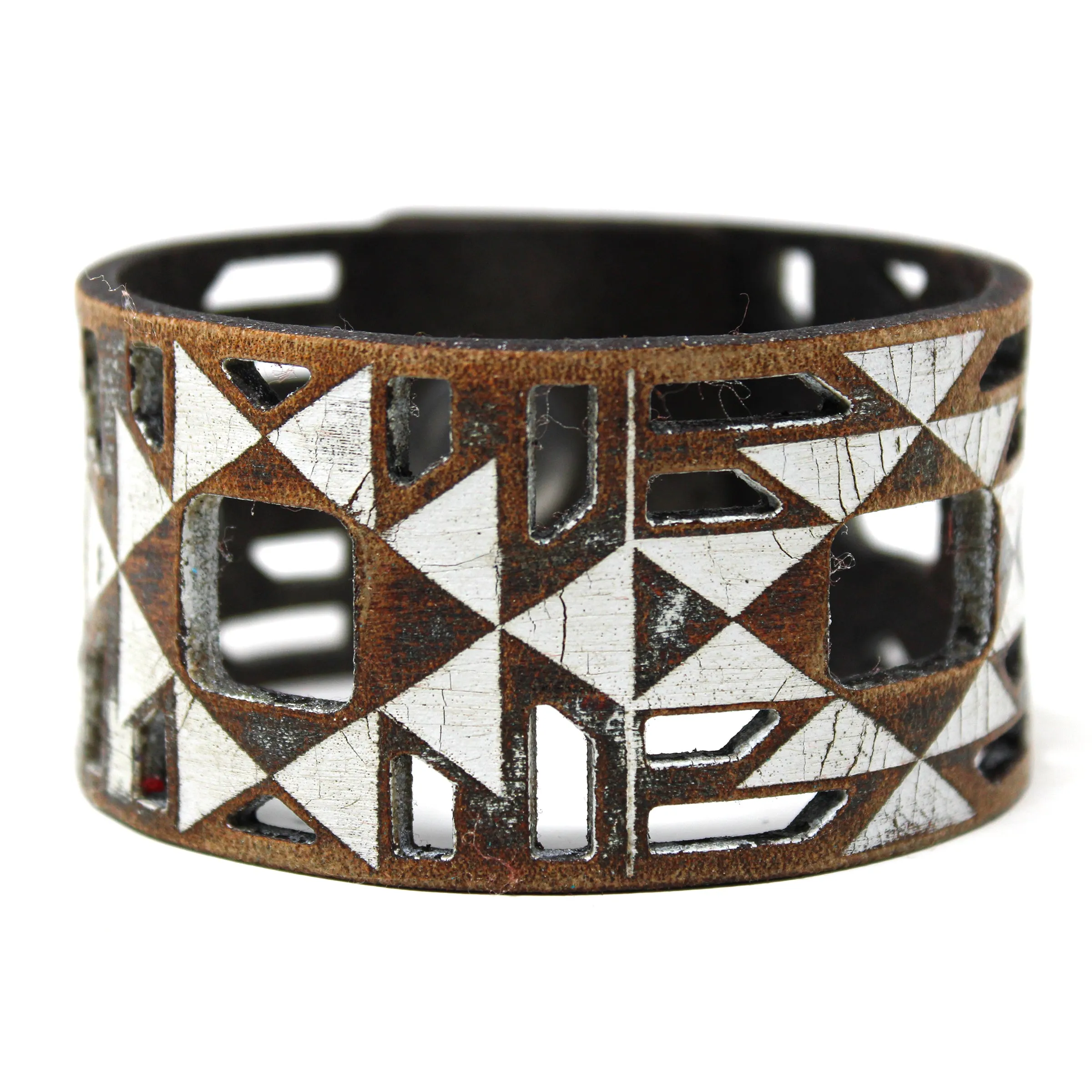 Women's Leather Cuff - Geo Tribal