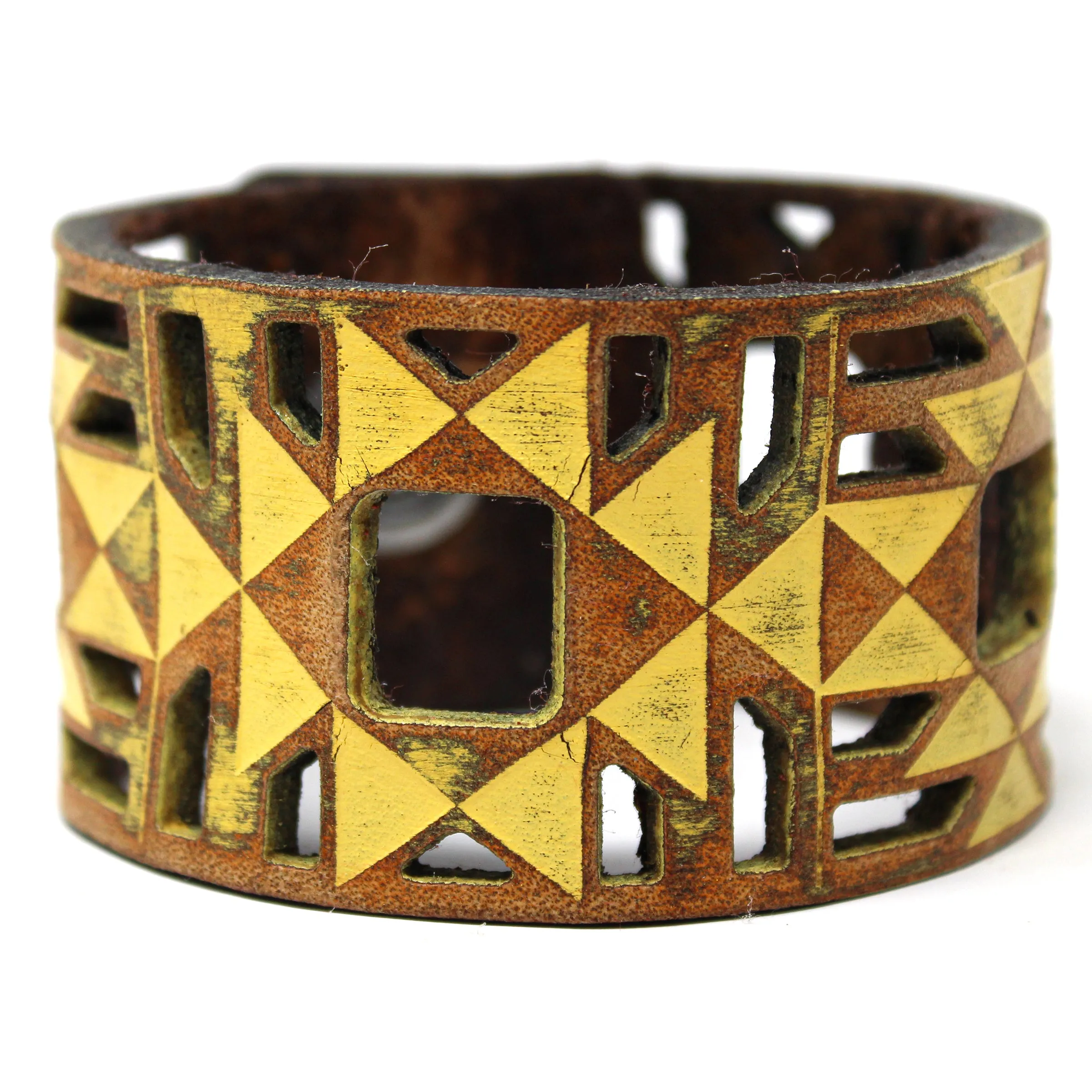 Women's Leather Cuff - Geo Tribal